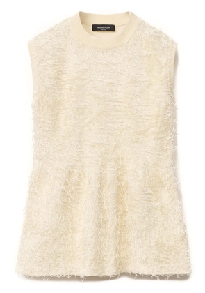 Fabiana Filippi frayed knitted top - Neutrals