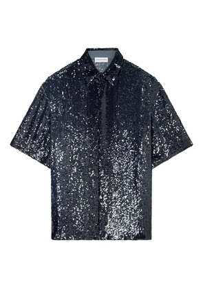 DRIES VAN NOTEN sequin-embellished short-sleeve shirt - Blue