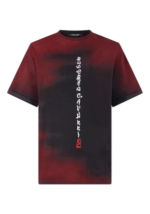 Roberto Cavalli dragon-print tie-dye effect T-shirt - Black
