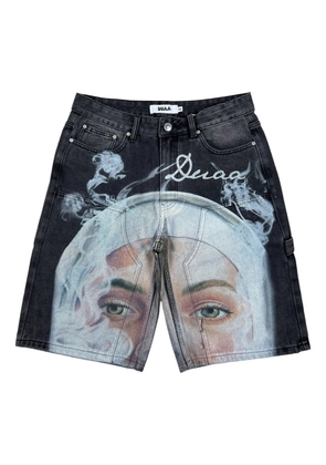 duaa Mirror distressed denim shorts - Grey