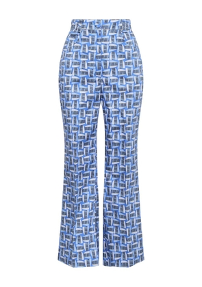 MALIPARMI geometric-print flared trousers - Blue