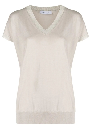 Fabiana Filippi V-neck fine-knit top - Neutrals
