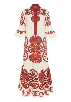 La DoubleJ Artemic geometric-print cotton dress - Neutrals