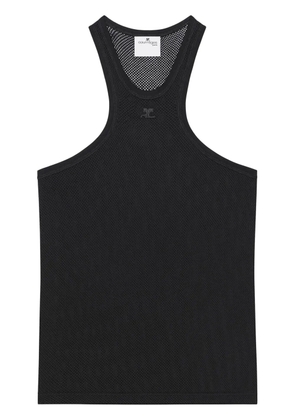 Courrèges mesh tank top - Black
