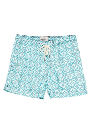 PENINSULA SWIMWEAR Anelli geometric-pattern swim shorts - White