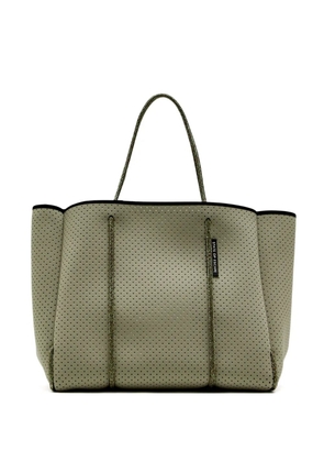 STATE OF ESCAPE perforated rope-trimmed tote bag - Green