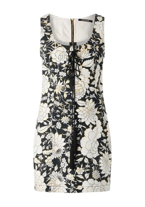 Roberto Cavalli floral lace-up mini dress - White