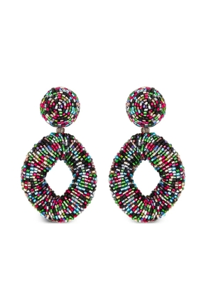 Oscar de la Renta beaded circle earrings - Black