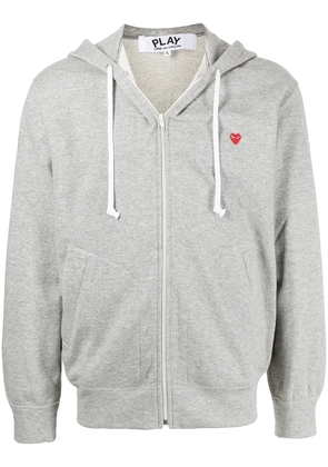 Comme Des Garçons Play heart patch zip-up hoodie - Grey