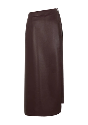 Rabanne belted leather split midi skirt - Brown