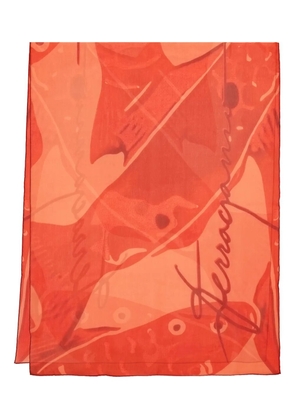 Ferragamo printed silk stole - Red