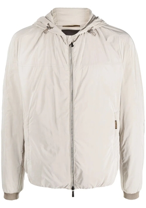 Moorer logo-tag zip-up jacket - Neutrals