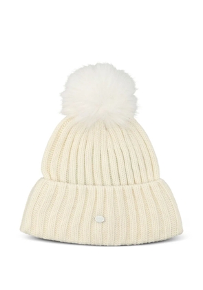 Goldbergh pompom ribbed beanie - Neutrals