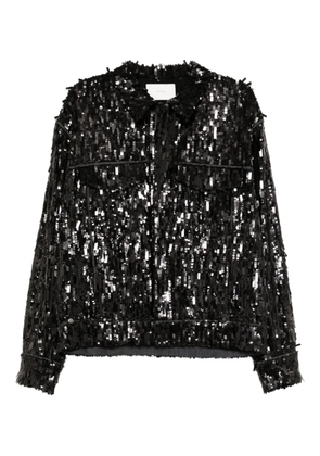 Quetsche sequin-embellished shirt jacket - Black