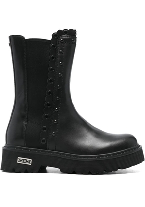 Cult scalloped-eyelet leather Chelsea boots - Black