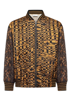 Pierre-Louis Mascia geometric-pattern bomber jacket - Brown