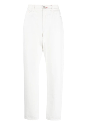 Moorer logo-patch straight-leg jeans - White