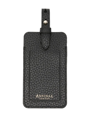 Aspinal Of London pebble-texture luggage tag - Black