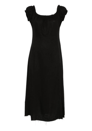 Elena Velez frayed midi dress - Black