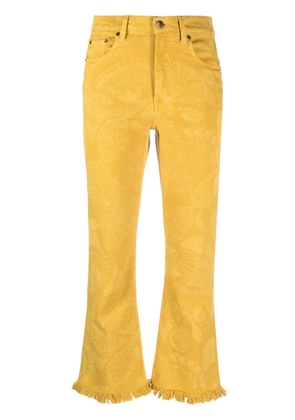 La DoubleJ Fancy fringed cropped jeans - Yellow