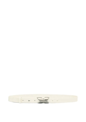Genny X-buckle leather belt - White