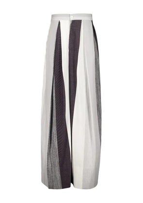 Marrakshi Life pleated stripe trousers - White