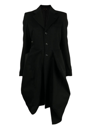 Comme Des Garçons gathered asymmetric single-breasted coat - Black