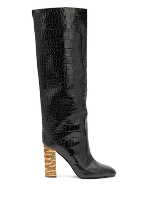 Roberto Cavalli crocodile-effect leather boots - Black
