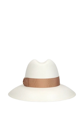 Borsalino Claudette Panama ribbon-trim hat - Neutrals