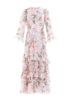 Needle & Thread Rose Powder chiffon ruffled dress - Pink