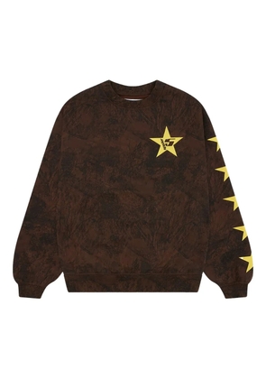 SP5DER 5 star-print crewneck sweatshirt - Brown