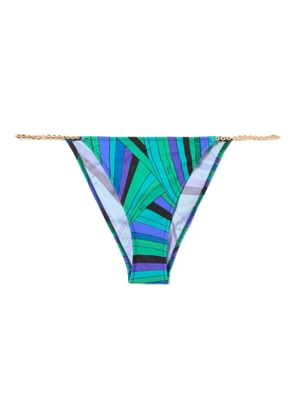PUCCI Iride-print triangle bikini bottom - Green