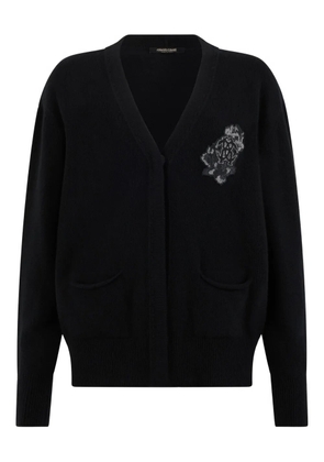 Roberto Cavalli floral-applique cardigan - Black