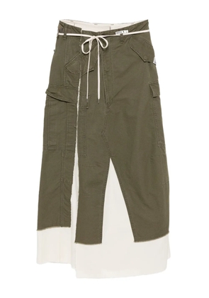 Maison MIHARA YASUHIRO distressed cotton cargo skirt - Green