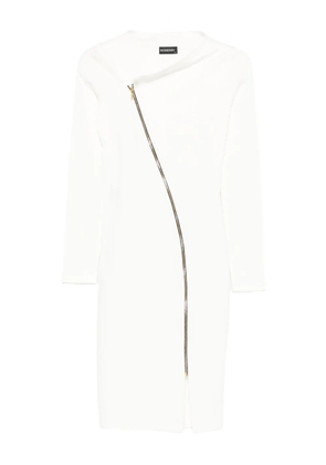 ROSERRY Chelsea zip-front asymmetric midi dress - White