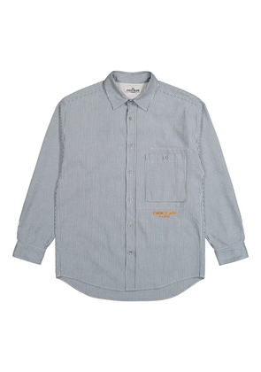 Stone Island striped cotton shirt - Blue
