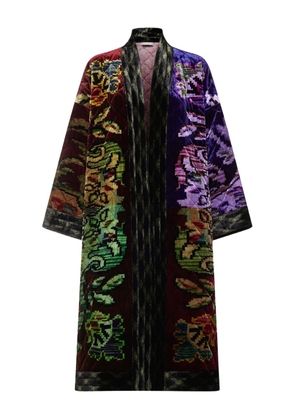 Pierre-Louis Mascia quilted-design velvet coat - Black