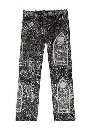 Who Decides War foil leather trousers - Black