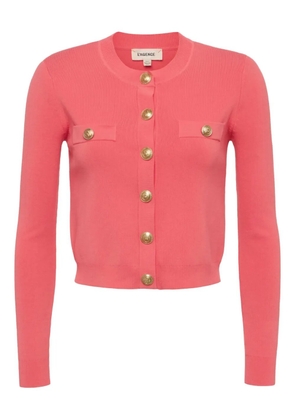 L'Agence button-embellished crew-neck cardigan - Pink