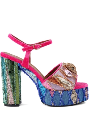 Kurt Geiger London 125mm sequin-embellished platform sandals - Pink