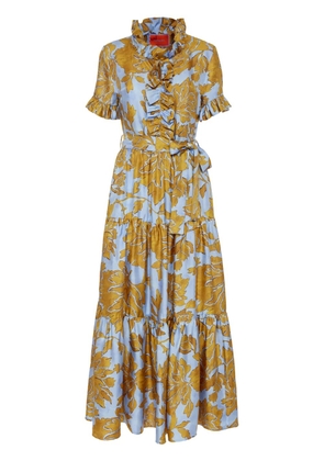 La DoubleJ ruffle-trim floral-print dress - Yellow