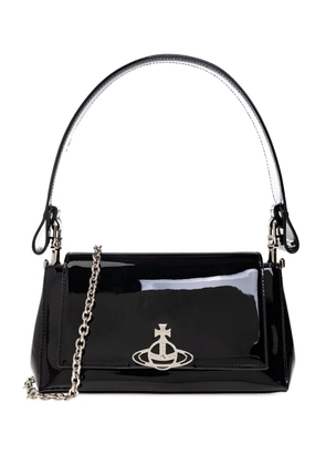Vivienne Westwood patent-leather orb shoulder bag - Black