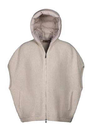 Moorer Amida-DS3 hooded cardigan - Neutrals