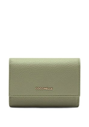 Coccinelle Metallic soft leather trifold wallet - Green