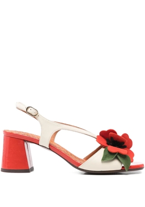 Chie Mihara flower heeled sandals - Neutrals
