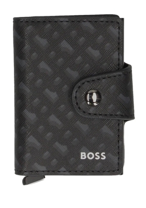 BOSS monogram-patterned cardholder - Black