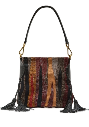 MALIPARMI beaded tassel shoulder bag - Brown