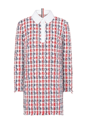 Thom Browne gingham satin-ribbon tweed mini dress - Red