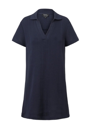 A.P.C. Aliénor textured polo mini dress - Blue