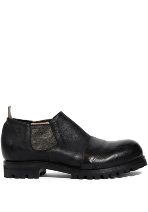Ziggy Chen pull-tab elasticated-sides loafers - Black